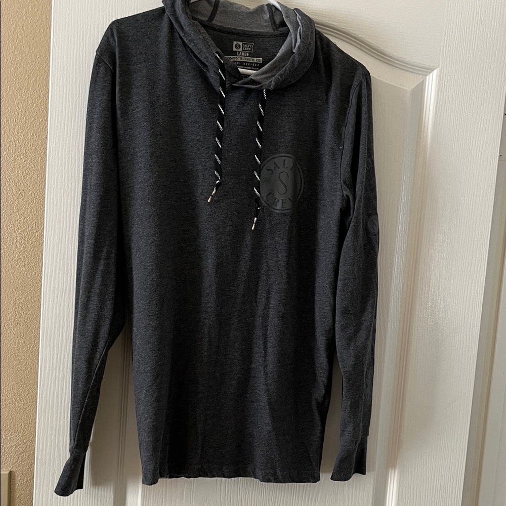 Salty Crew Charcoal Hoodie with Logo